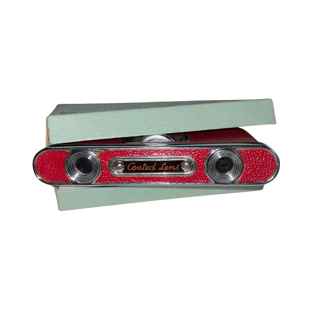 Dacote Folding Opera Glasses Vintage Good Red Chrome Coated Lens Japan Red